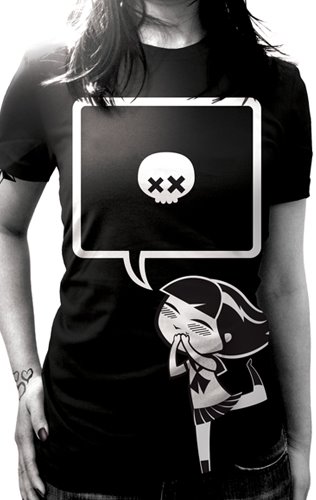 japanese girl skull, cute anime skull, old akumu ink shirt, 