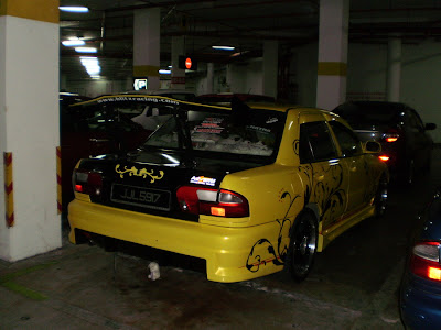 Wira Sedan with drift style GT spoiler