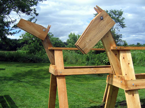 Wood Is Art: Saw Horse Horses Installed