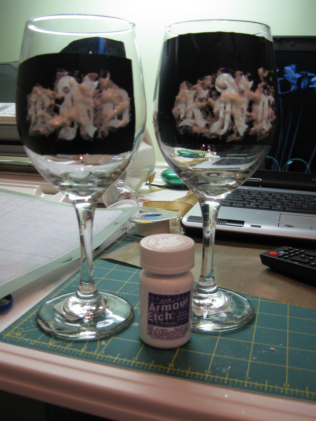 kathlee's Snippits & Cricuts Glass Etching with the Cricut