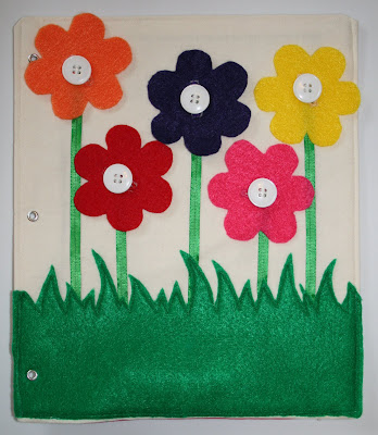 quiet book flowers button page idea