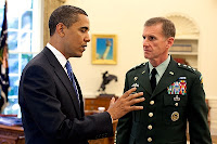 President Barack Obama meets with Army Lt. Gen. Stanley A. McChrystal, in the Oval Office at the White House, May 19, 2009