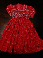 Red Flowery Smoked Dress