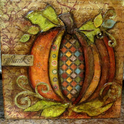 paper canvas scrapbook mixed pumpkin way podging mod through fall acrylic easy autumn mcinnis artworks paint painting paintings covered altered