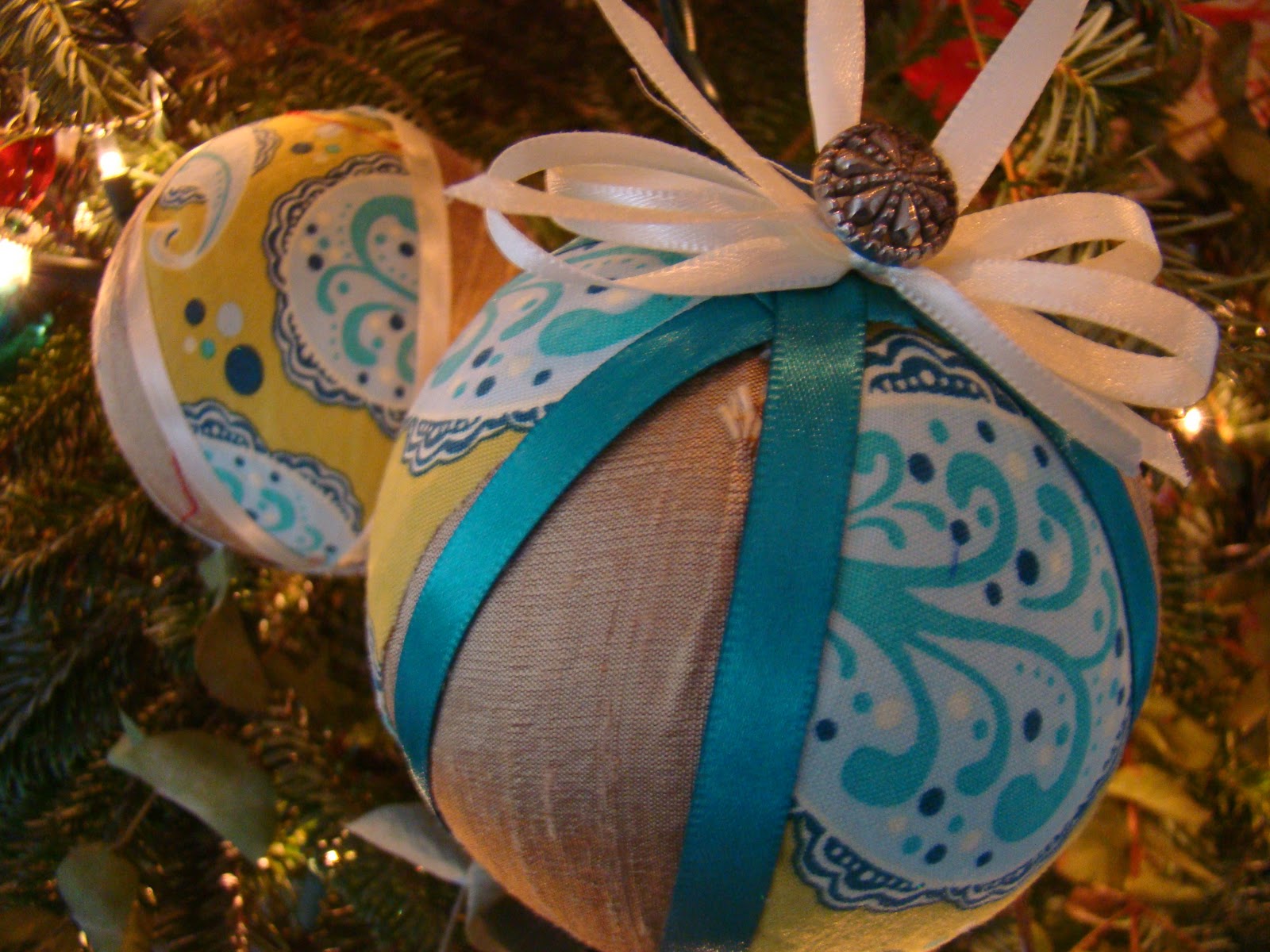 Gretchen Opgenorth Fabric Covered Ball Ornaments