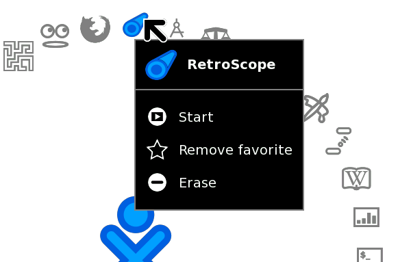 RetroScope launcher on OLPC XO Home