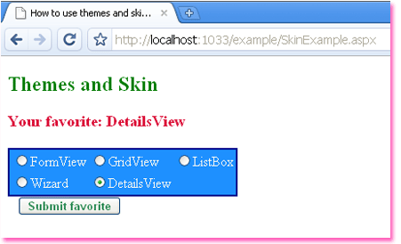 Dot Net Examples: How to use themes and skins in asp.net