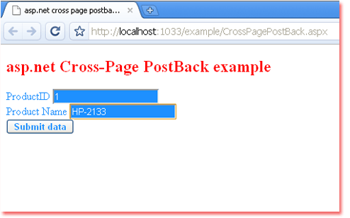 Dot Net Examples: asp.net Cross-Page PostBack example::