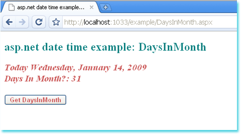 Dot Net Examples: asp.net date time example: how to get system date time