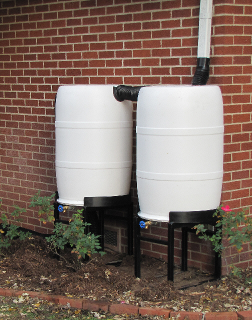 Wichita Rain Barrels Mrs. N's Duel Wichita Rain Barrel Setup