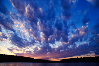 Dramatic Sunset Over Blue Lake, Manitoba,Canada