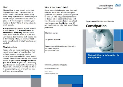One side of the constipation leaflet
