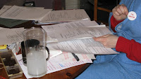 Paperwork on table