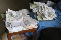 Piles of receipts