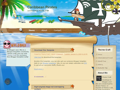 Caribbean Pirates Blogger Template