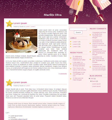 Starlite Diva blogger theme