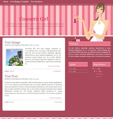 Cosmetic Girl Blogger Template