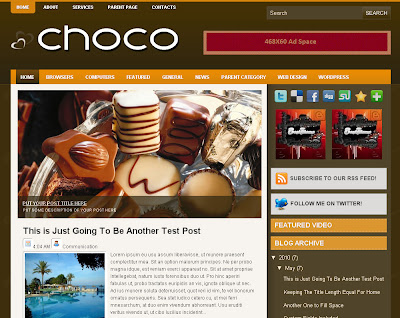 choco blogger blog template