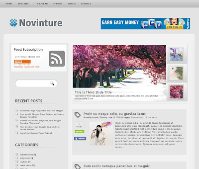 Novinture Blogspot Theme