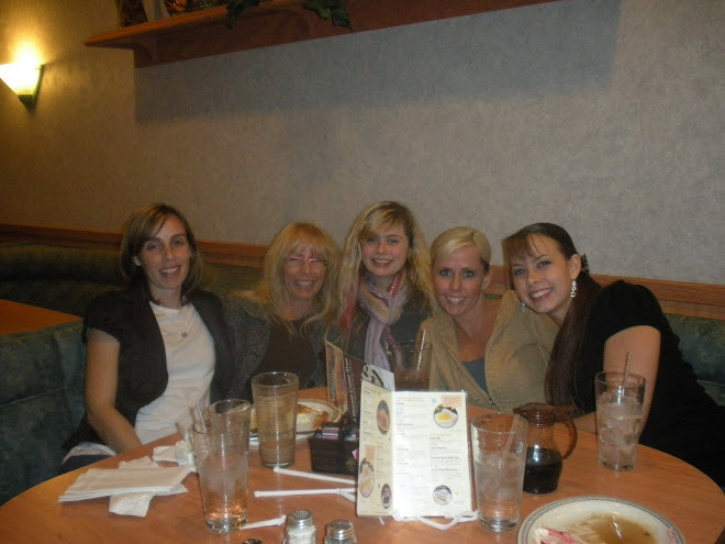 My mom, sisters and I at dinner