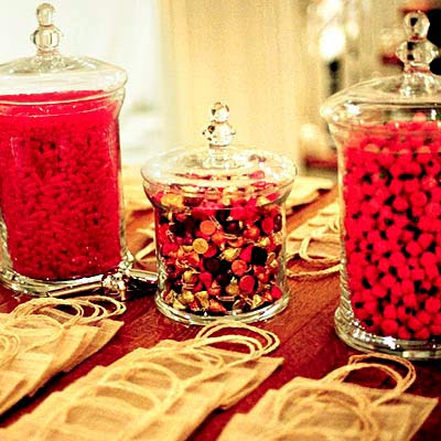 red wedding candy bar