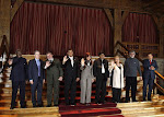 Fotografía protocolar de los jefes de Estado de Unasur en Bariloche, 28/08/09