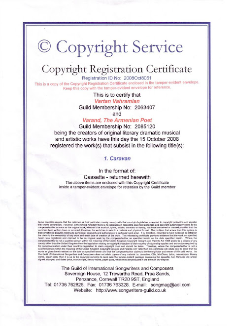 "CARAVAN" LYRICS GOT REGISTERED (October 2008)