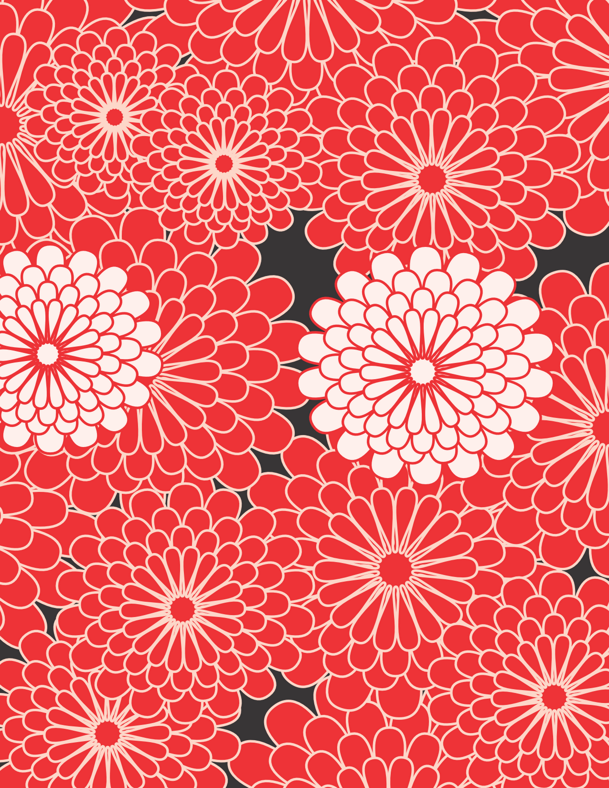 Red dahlia printable paper