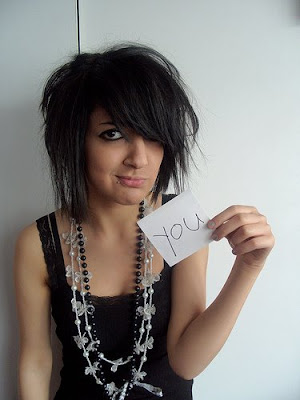 Photo Of Girl Short Sexy Hair Styles - Messy Black Emo Hair