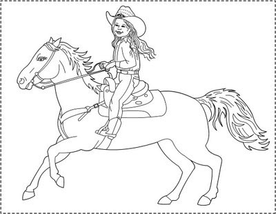 Nicole's Free Coloring Pages: The little Cowgirl - Coloring page