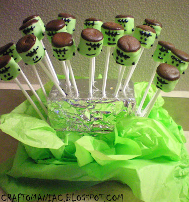 Frankenstein Marshmallow Pops