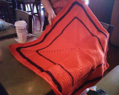 Haley's blanket she's crocheting for future donation.