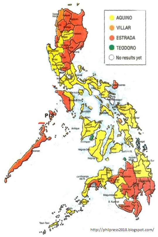 Next Philippine President: Its a yellow map!