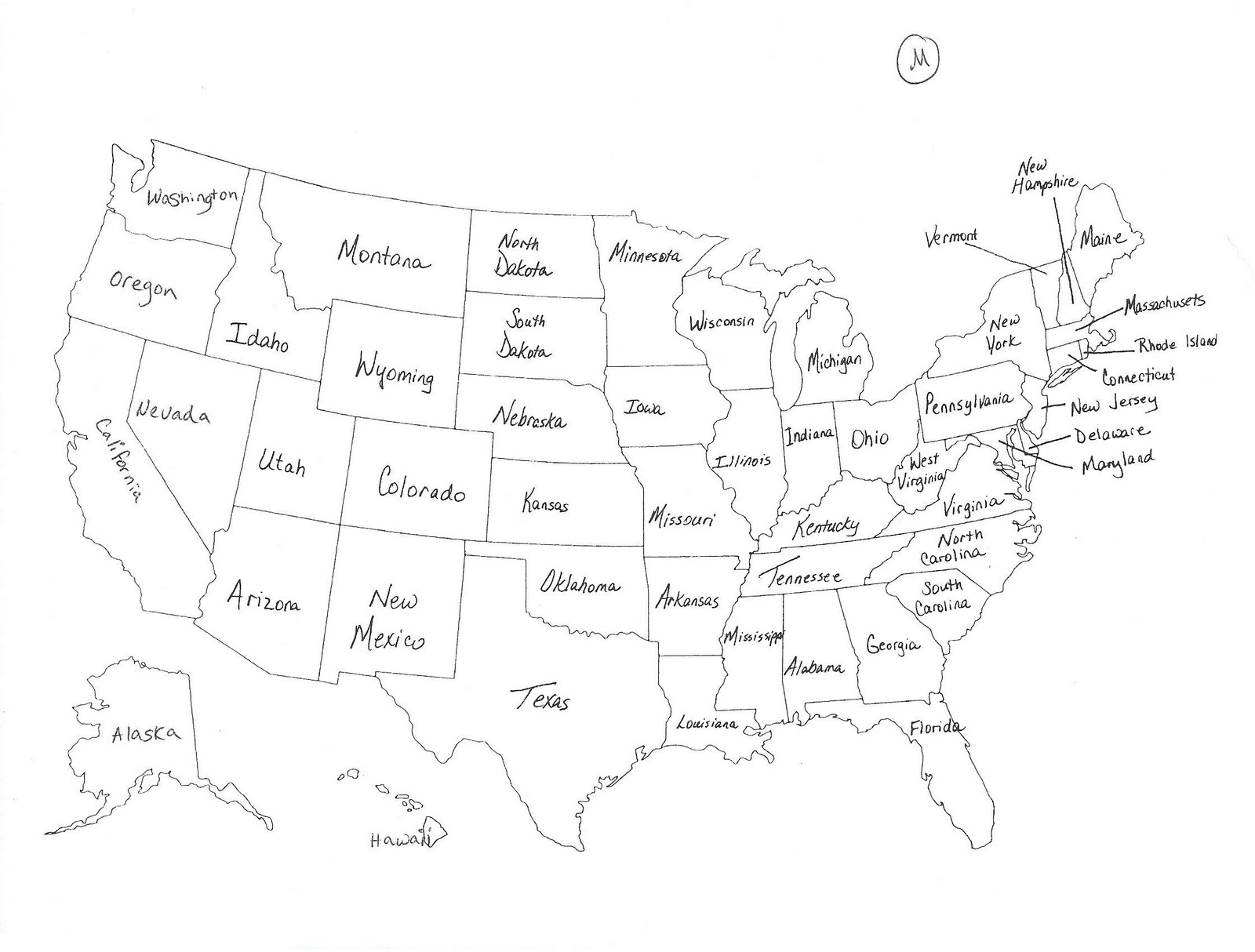 8th Grade U. S. History Map Quiz 1