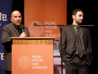 Jack Weinstein (L) from Facing History and Ourselves and Mark Hanis (R) founder of Genocide Intervention Network