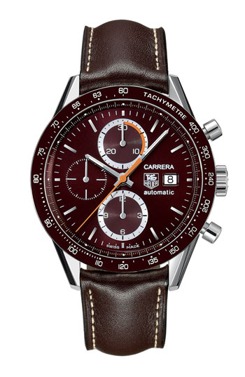 TAG Heuer 'Carrera' Tachymeter Watch in Brown/Brown