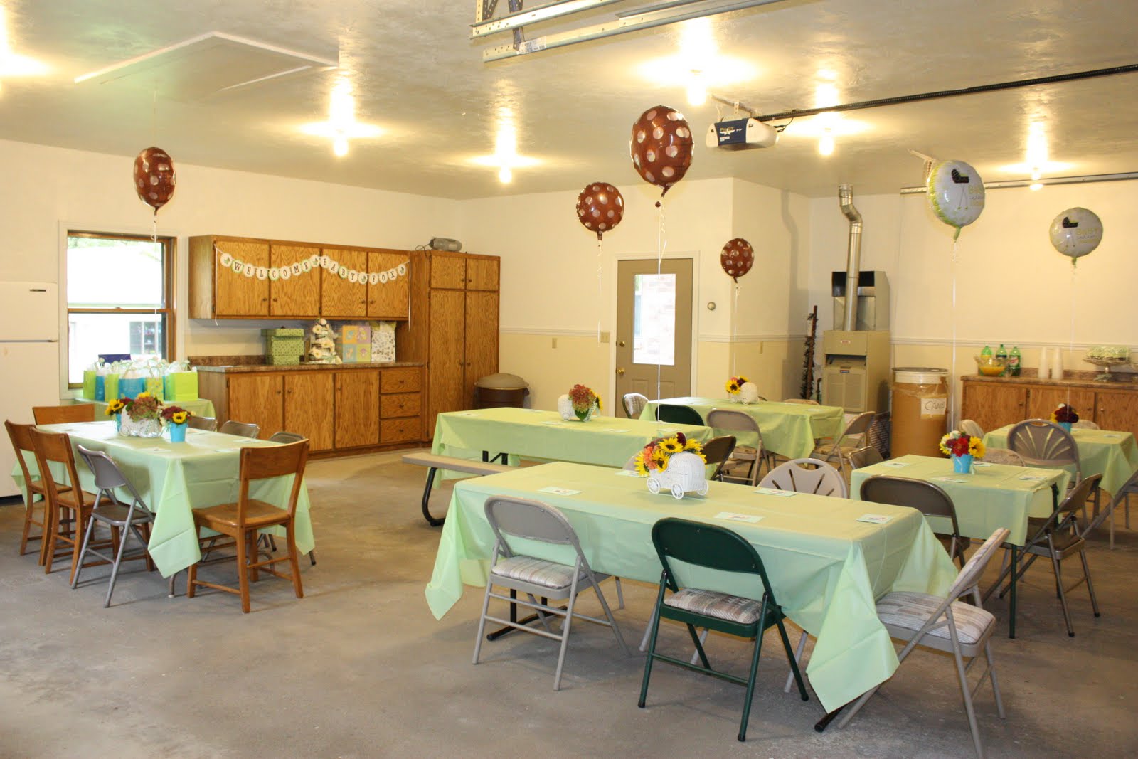 Buckets of Grace Green and Brown Baby Carriage Baby Shower