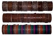 Gelang Kulit Cap Stampel Timbul