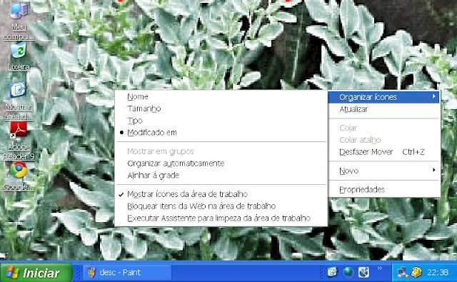 Desktop ícones com fundo transparente no texto