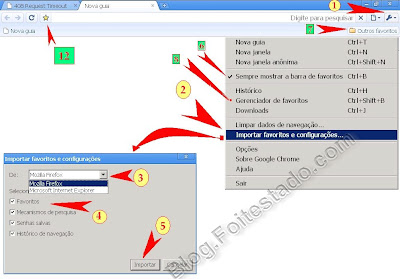 passo a passo: como Importar favoritos no google chrome