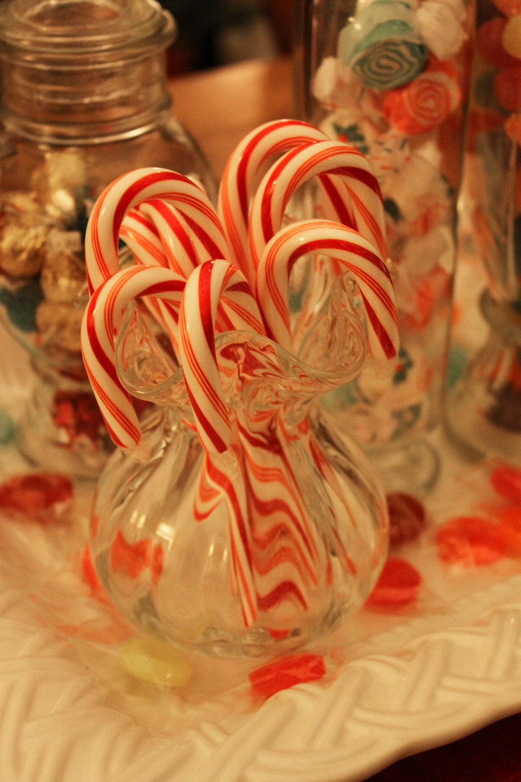 Southern Lagniappe Christmas Candy Centerpiece