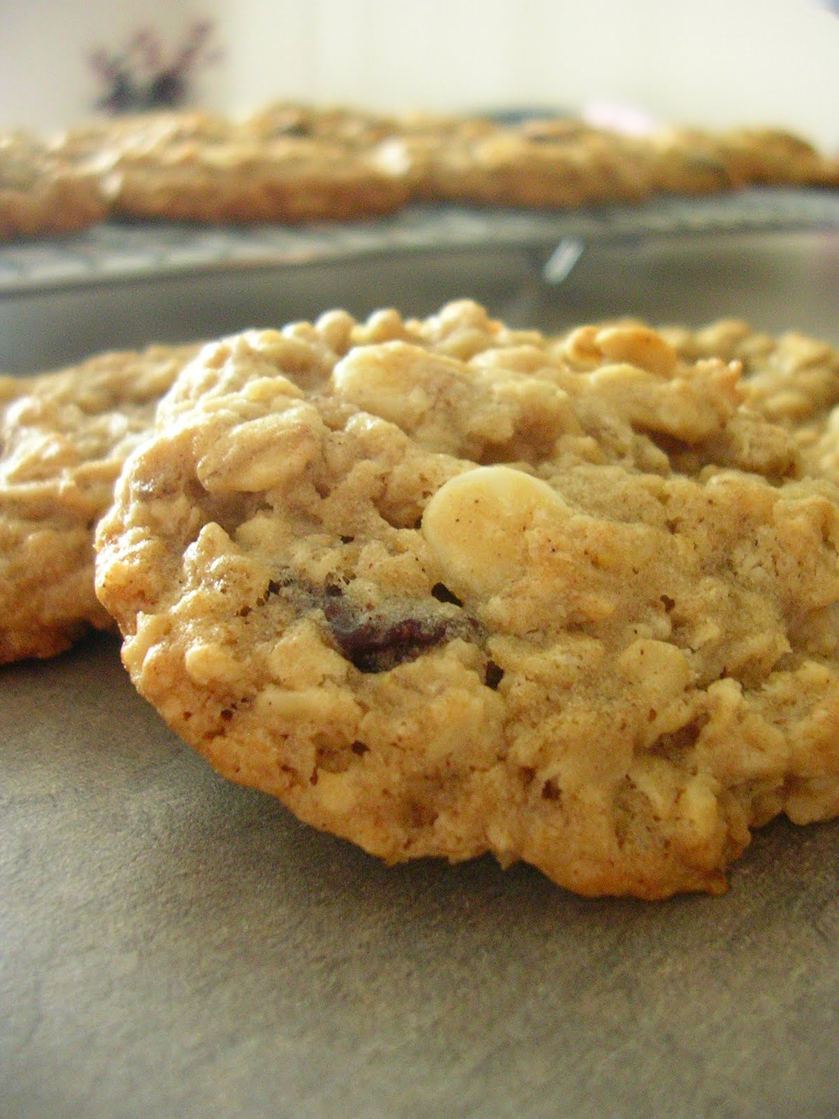 The Busty Baker White Chocolate Cherry Oatmeal Cookies