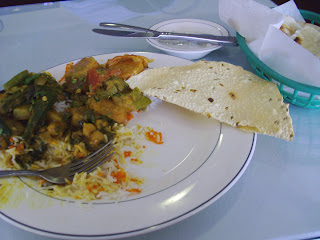 plate of vegetarian food at Taj Mahal