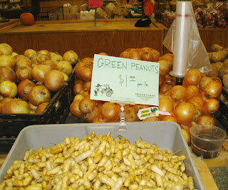 green peanuts at Miller Farm store
