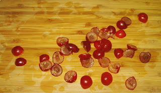halved and pitted tart fresh cherries