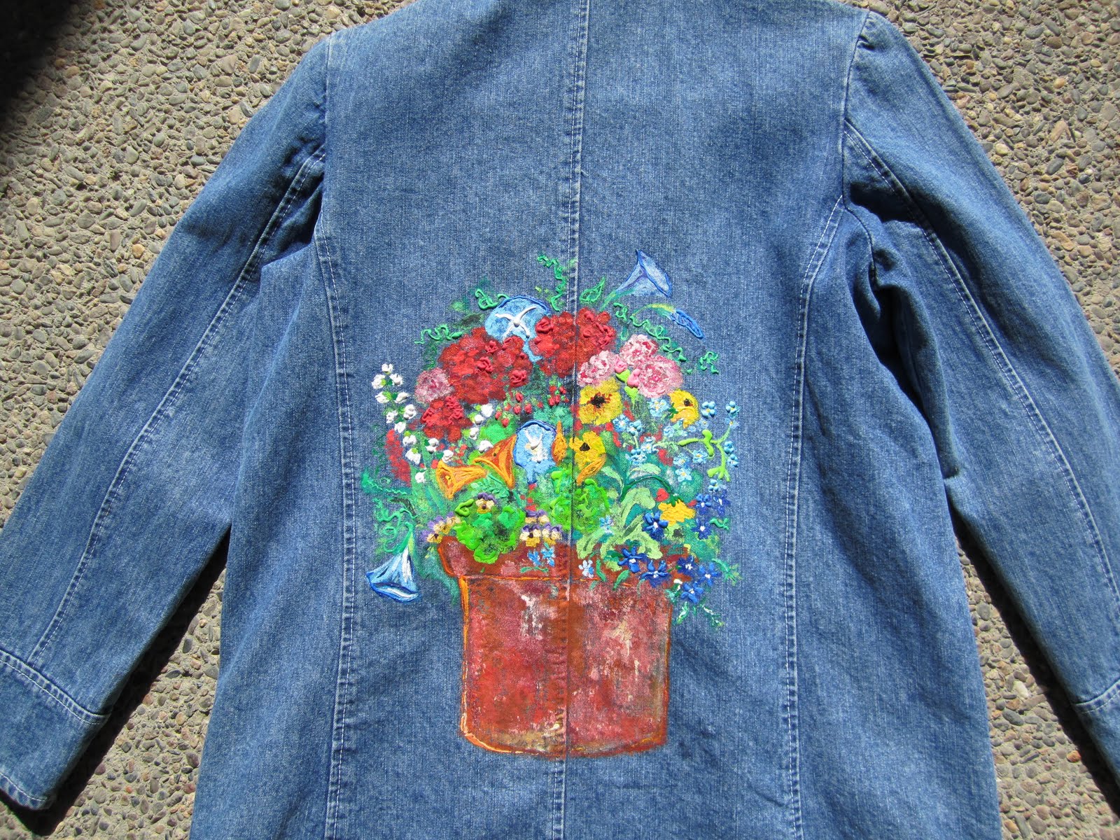 peggy's mixed-up art!: Painting on denim!!!! Try it, you'll like it!