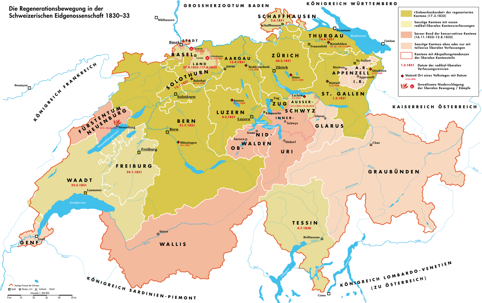 Schweiz Kanton Karte