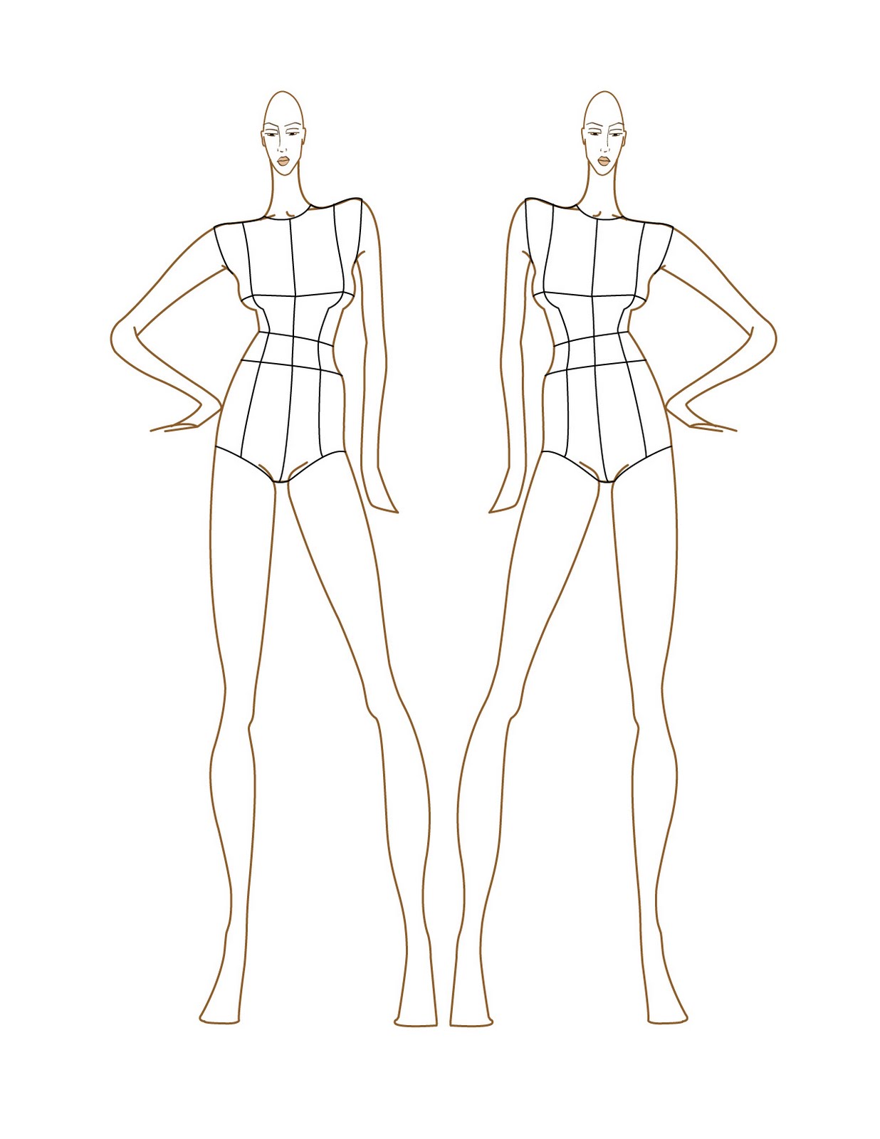 Fashion design croquis template male - retweather