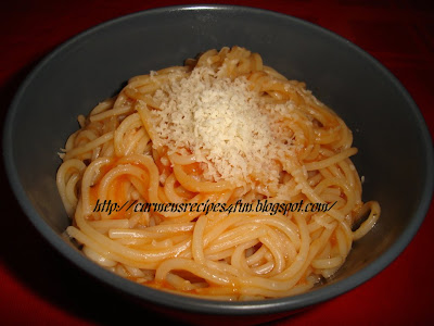 Spaghetti cu sos de rosii rapid(de iarna)