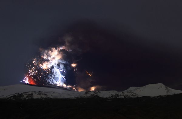 Iceland Volcano Pictures Lightning Adds Flash to Ash